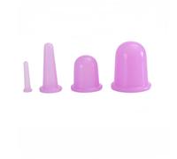 4-Piece Silicone Facial Suction Cup Skin Tightening Lifting Increase Circulation Fine Lines Improve Elastin Excretion Lymphatic Fluid Contours Care Efficiency Non-irritating Safe Easy to Use