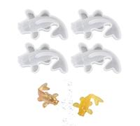 4-Piece Silicone Koi Pouring Mold - 3D Animal Resin Mold for DIY Cake Baking