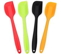 4-Piece Silicone Spatulas Set Heat Resistant 600°F Seamless Steel-Core Rubber Spatulas for Nonstick Cookware ALLWIN HOUSEWARE Uniform Length Kitchen Spatulas for Cooking & Baking, Multicolored