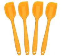 4-Piece Silicone Spatulas Set Heat Resistant 600°F Seamless Steel-Core Rubber Spatulas for Nonstick Cookware ALLWIN HOUSEWARE Uniform Length Kitchen Spatulas for Cooking & Baking, Orange
