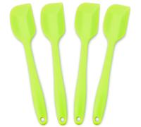4-Piece Silicone Spatulas Set Heat Resistant 600°F Seamless Steel-Core Rubber Spatulas for Nonstick Cookware ALLWIN HOUSEWARE Uniform Length Kitchen Spatulas for Cooking & Baking, Green