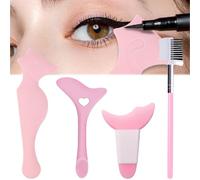 4-Piece Silicone Stencil Set for Eyeliner, Eyebrows & Eyeshadow Application - Ideal for Wing Tips & Beginners - Pink