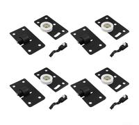 4-Piece Sliding Door Pulley Kit For Load-Bearing Wardrobe Sliding Doors With Lateral Rotation And Vertical Stability Control