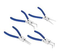 4-Piece Snap Ring Pliers Set, 177mm/7 Inch, Blue Curved and Straight Circlip Pliers with Dip-Coated Handles for Indoor and Outdoor Use