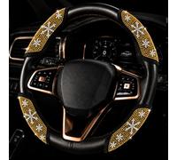 4-Piece Snowflake Rhinestone Steering Wheel Cover, Bling Crystal Steering Wheel Accessories for Women, Sparkly Car Interior Decoration, Universal Clip-On Design for Cars, SUVs and Trucks (Red Snowflake)