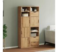 4-Piece Solid Pine Side Cabinets - Space-Saving Kitchen Furniture with Doors, Drawers & Shelves - Modular Design for Kitchen, Living Room & Entryway