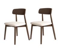 4-Piece Solid Wood Dining Chair Set, Versatile Upholstered Chairs for Dining Room & Living Room, Dark Khaki & Light Walnut Finish, Comfortable Seating, 2PCS