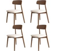 4-Piece Solid Wood Dining Chair Set, Versatile Upholstered Dining Chairs for Dining Room & Living Room, Dark Khaki & Light Walnut Finish, Comfortable Seating, 2PCS