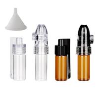 4 Piece Spice Glass Snuff Bottle with Spoon & Small Funnel - Integrated Bottle Cap & Spoons, Portable Spice Powder Storage Tool Kit