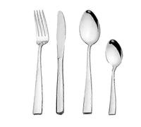 4-piece stainless steel cutlery set, 3 mm thick, polished finish, modern minimalist design