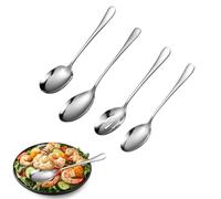 4-Piece Stainless Steel Large Serving Spoons Set - Heavy-Duty, Dishwasher Safe, Serving Spoon for Family & Restaurant Use