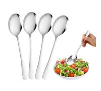 4 Piece Stainless Steel Serving Spoons Set, Heavy Duty Buffet Utensils for Parties, Weddings, Holidays, Polished Large Serving Spoons, Dishwasher Safe for Wife, Mother, Christmas