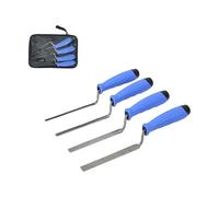 4 Piece Stainless Steel Trowel Scrapers Set for Grout and Home Repair Work with Ergonomic Handle and Storage Case Corrosions Resistant Spacers