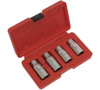 4 Piece Stud Extractor Set - 1/2" Sq Drive - 6mm 8mm 10mm & 12mm - Chrome Plated