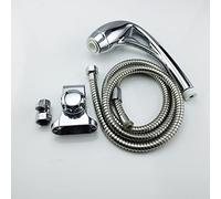 4 Piece Suit ABS Plastic Pressure Boost Water Saving Hand Shower Set Nozzle Shower Holder Valve 1.5m Hoses Electroplated - (Color: 150cm Spring Hose)