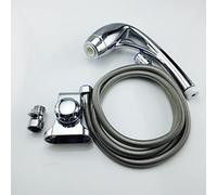 4 Piece Suit ABS Plastic Pressure Boost Water Saving Hand Shower Set Nozzle Shower Holder Valve 1.5m Hoses Electroplated - (Color: White)