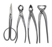 4-Piece Superior Carbon Steel Bonsai Tool Kit, for Pruning, Styling, Shaping, and Trunk Splitting, with Durable Construction