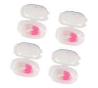 4 Piece Swim Training Nose Clip Set for Pool Lessons, U Shaped Waterproof Nose Plug with TPE and PP Storage Box Swim Clip Set Clips for Swimming Training Pool Practice Lesson Accessory Swimmer Gear U