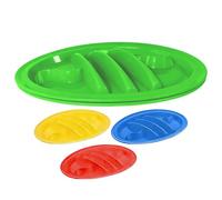 4-Piece Taco Plates with Dividers, Reusable Serving Trays for Dinner Parties, Kitchen, Wedding, Lunch, Restaurant, and Commercial Use, Sturdy PP Material