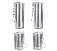 4-Piece Tea Strainer, Stainless Steel Filter, Loose Tea Infuser, Long Cylindrical Tea Leakage Separator, Tea Making Accessories