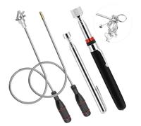 4-Piece Telescopic Magnetic Pickup Tool Set with Claw Grabber & Flexible Lifter - 60cm Extendable telescopic magnet Pick-Up for Automotive Repair, Boules & DIY (3LB/5LB/15LB Capacity)