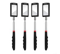4-Piece Telescoping Inspection Mirror with LED Light and 360-Degree Rotation for Mechanics, Dentists and Makeup Artists, Extendable from 290 to 880mm