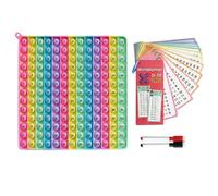 4-Piece Times Table Poppet, Educational Multiplication Toy Set, Multiplication Tables, Interactive Learning Tools for Maths Practice, with Reusable Number Cards and Pens