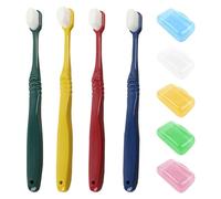 4-Piece Toothbrush and 5-Piece Toothbrush Head Protectors, Soft Bristle Toothbrushes, Durable Toothbrushes, Manual Toothbrushes