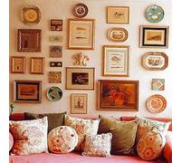 4 Piece U Shape Plate Hanging Kit for Wall Mounting of Ceramic Glass and Tile Items Featuring Electroplated Golden Steel Wire (10inch)