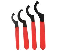 4-Piece Variable C-Hook Wrench Set High-Carbon Steel with Non-Slip Rubber Handle for Er32/er40/apu16/38-42 Nuts Machining CNC Engraving Tools