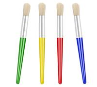 4-Piece Vibrant Kids Paint Brush Set with Durable Plastic Handles and Soft Hog Bristles for Various Art Projects