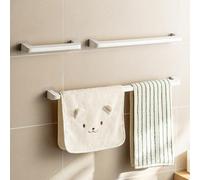 4-Piece Wall-Mounted Towel Bar Rack - Self-Adhesive Plastic Hanger for Efficient Towel & Pot Lid Storage - Perfect for Bathroom & Kitchen nization