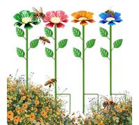 4-Piece Water Dispenser for Bees and Garden Bees with Stake | Metal Bath for Bees and Butterflies - for Hummingbird Decoration Outdoor Garden Terrace Meadow