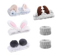 4-Piece Women's Headband Set - Cute Cartoon Hairbands, Soft, Absorbent, Suitable for Face Washing, Makeup, Facial Care and Bathing