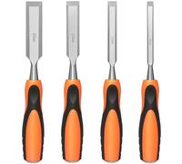 4 Piece Wood Chisel Sets Woodworking Tools Set, Wood Chisels for Woodworking with Steel Hammer End, Wood Tools Chisel Set Woodworking with Ergonomic Plastic Handle