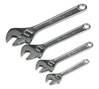 4 Piece Wrench Set - Four Adjustable Steel Wrenches 150mm 200mm 250mm And 300mm