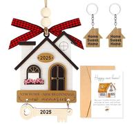 4-PieceNew Home Gifts 2025, Housewarming Gift Set for New Homeowners, Couples, First Apartment Dwellers, Women, Real Estate Clients, Decorative Ornament Set for Home, Office, Wall Hanging
