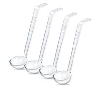4 pieces 1 oz ladle clear small gravy ladle long handle Acrylic 7.9 Inch Perfect for Serving Dressings,punch bowl, Sauces and Toppings (1oz, small)