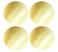 4 Pieces 10x10x0.2CM Stainless Gold Coasters, Elegant Gold Placemats And Coasters Set, Steel Round Cup Coaster, Suitable For Dining, Office, Home and Cafe Decoration
