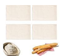 4 Pieces 18.8" x 14.1" Bakers Couche Proofing Cloth, Homemade Dough Bread Cloth, Canvas Fabric Flour Sack Bread Proofing Towel for Baking Sourdough Baguettes Loaves Pastry Supplies (4Pcs)