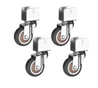 4 Pieces 360° Swivel Casters with Brake Silent Rolling Wheels for Furniture Kids BedAdjustable Lockable Durable Easy Mobility2 Inch (18mm)