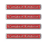 4 Pieces 3D Car Limited Edition Logo Silver Metal Car Sticker Emblem Car Badge for Car, Motorcycle, Motorcycle, Bike, Skate Window Door for Laptop Tuning Gift