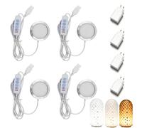 4 Pieces 3D Printer LED Lamp Set, Night Light Models with 3 Colours, 3D Printer Part LED Light Lighting, DIY Hardware Replacement Parts, USB Powered, for Bambu Lab Makerworld A1/A1mini/P1S/P1P/X1C