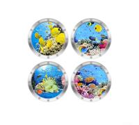 4 Pieces 3D Wall Sticker Underwater World Wall Sticker Bathroom Porthole Decoration Wall Sticker Bathroom Pictures Porthole Underwater World Wall Sticker(5)