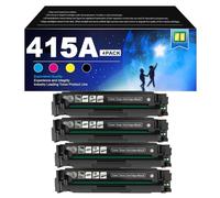 4 pieces 415A Toner Cartridge With Chip Compatible for HP Color Laserjet Pro M454DN M454DW MFP M479DW M479FDN M479FDW Printers, W2030A W2031A W2032A W2033A,Black-1 set