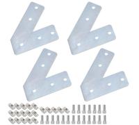 (4 Pieces) 45 Degree Flat L Brackets 3030 Series European Standard Aluminum Profile Extrusion Corner Brace Angle Support Bracket Joining Plates Including T Nuts and Bolts