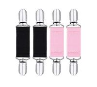 4 Pieces 5 inch Mitten Clips Stainless Steel Gloves Cap Clips Short Elastic Clips for Fixing Gloves Coat Mattress(Black, Pink)