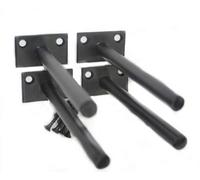 4 pieces 5 inches black solid steel floating shelf bracket Blind shelf supports - Concealed brackets for floating wooden shelves - Concealed louvered shelf support - Screws
