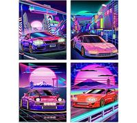 4 Pieces 8"x10" JDM Car Poster RX7＆MK4＆NSX＆R34 Canvas Art Poster Picture Modern Office Family Bedroom Decorative Posters Gift Wall Decor Painting Posters