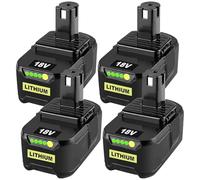 4 Pieces 8000mAh 18Volt Replacement Battery for Ryobi 18V Battery Compatible with Ryobi 18V RB18L50 RB18L40 RB18L25 RB18L15 RB18L13 P102 P103 P104 P105 P106 P107 P109 Cordless Tools